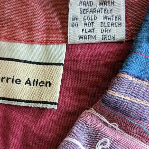 Carrie Allen Shirt Jacket Sz M Cropped Multi Color Patch Work Long Sleeve Lined - Picture 9 of 13